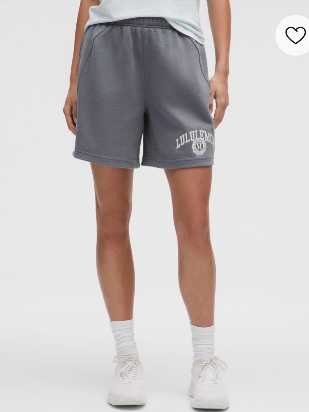 🍋Lululemon Scuba Mid Rise 
Oversized Shorts in Solar Gray